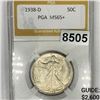 Image 1 : 1938-D Walking Liberty Half Dollar PGA - MS65+