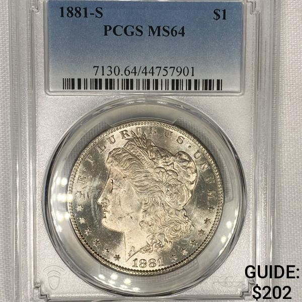 1881-S Morgan Silver Dollar PCGS - MS64