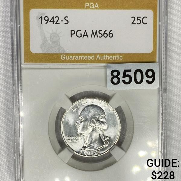1942-S Washington Silver Quarter PGA - MS66