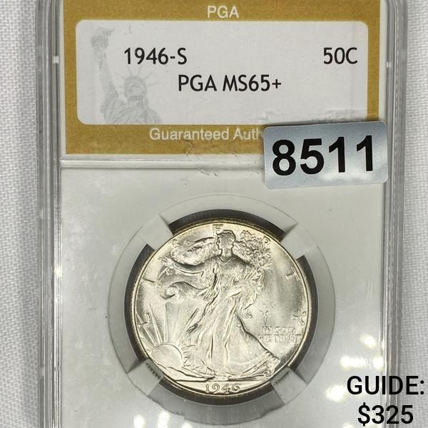1946-S Walking Liberty Half Dollar PGA - MS65+