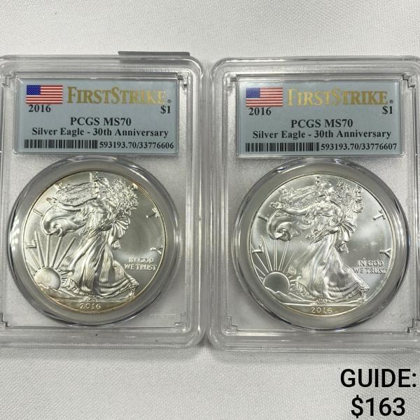 2016 (2) Silver Eagles 30th Anniversary First