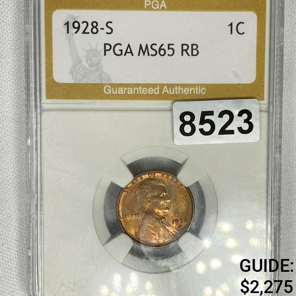 1928-S Wheat Cent PGA - MS65RB