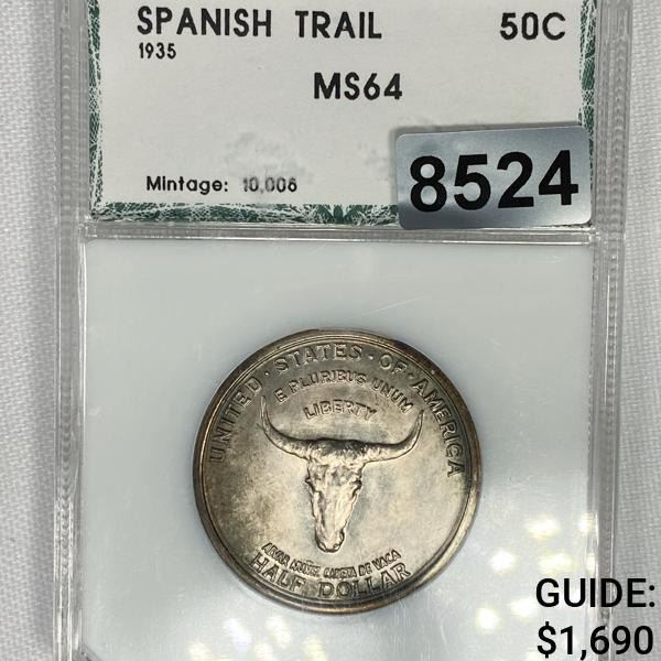 1935 Spanish Trail Half Dollar PCI - MS64