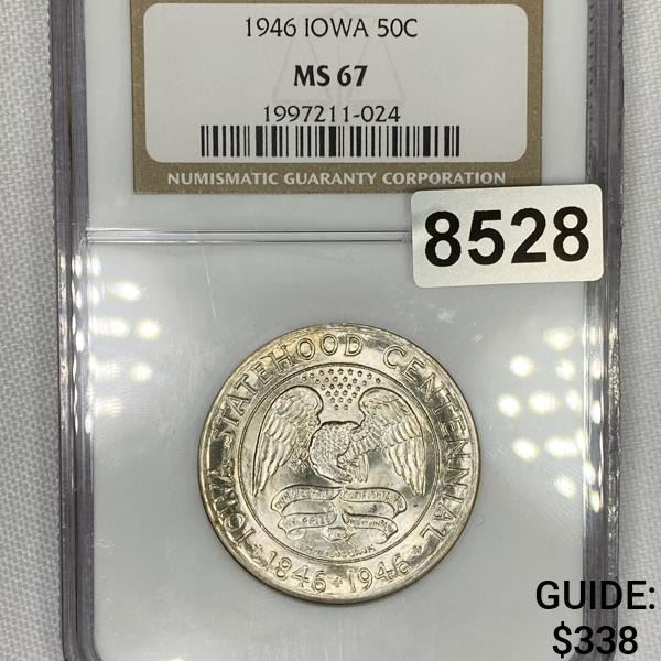 1946 Iowa Half Dollar NGC - MS67