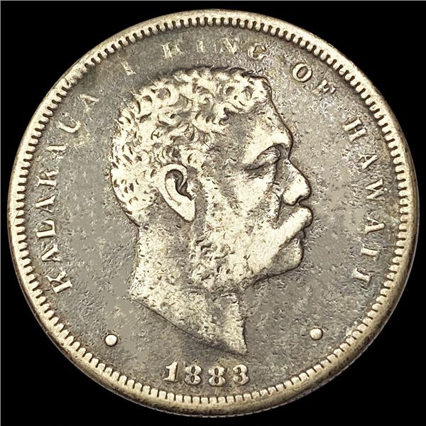 1883 Kingdom of Hawaii Half Dollar ABOUT UNC