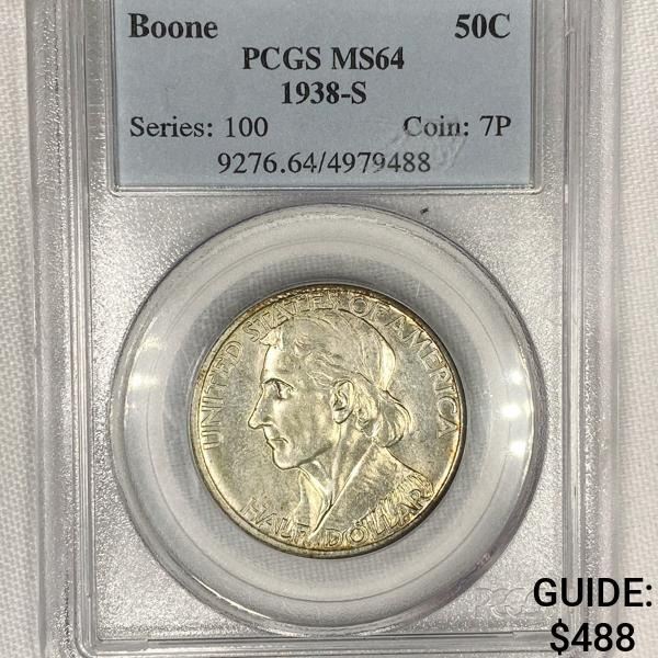 1938-S Boone Half Dollar PCGS - MS64