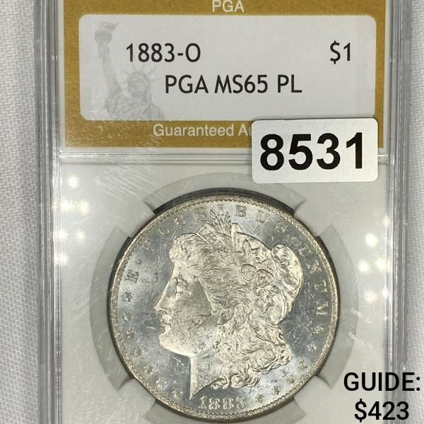 1883-O Morgan Silver Dollar PGA - MS65PL
