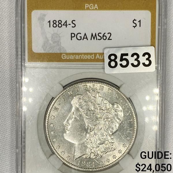 1884-S Morgan Silver Dollar PGA - MS62