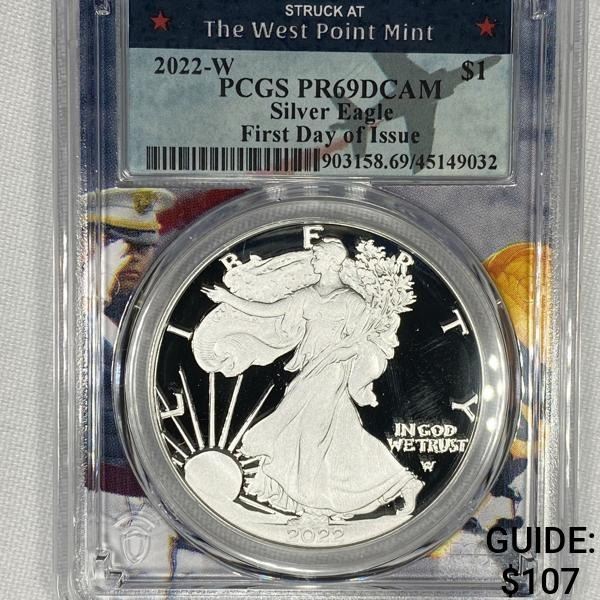 2022-S First Day of Issue Silver Eagle PCGS -