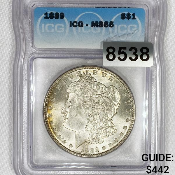 1889 Morgan Silver Dollar ICG - MS65