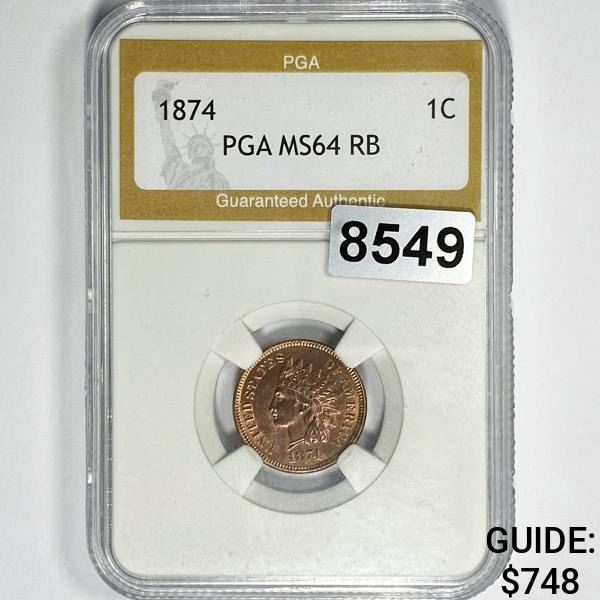 1874 Indian Head Cent PGA - MS64RB