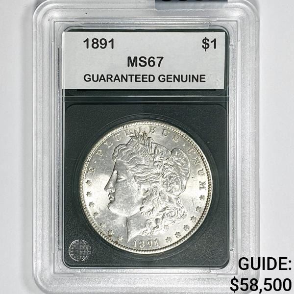 1891 Morgan Silver Dollar GG - MS67