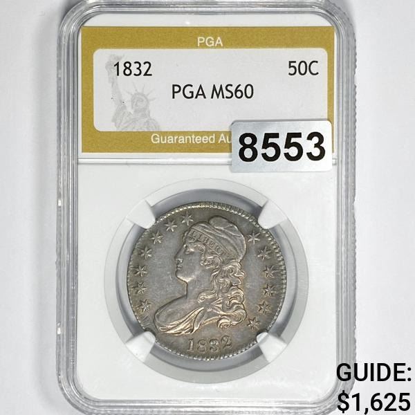 1832 Capped Bust Half Dollar PGA - MS60