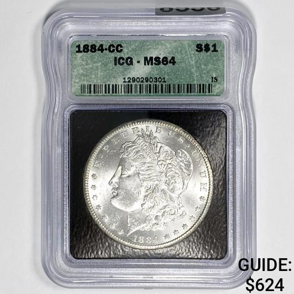 1884-CC Morgan Silver Dollar ICG - MS64