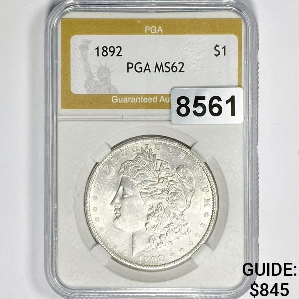 1892 Morgan Silver Dollar PGA - MS62