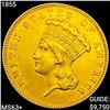 Image 1 : 1855 $3 Gold Piece CHOICE BU+