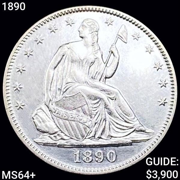 1890 Seated Liberty Half Dollar CHOICE BU+