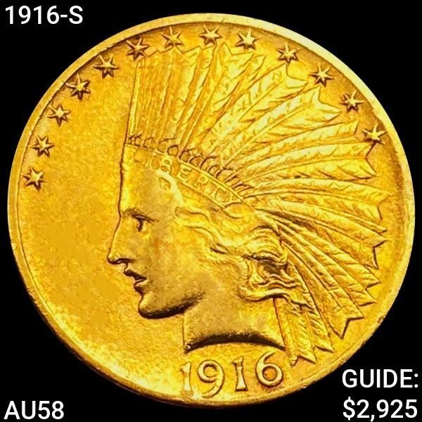 1916-S $10 Gold Eagle CHOICE AU