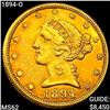 Image 1 : 1894-O $5 Gold Half Eagle UNCIRCULATED