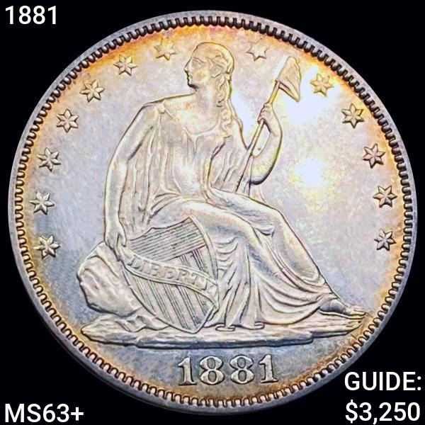 1881 Seated Liberty Half Dollar CHOICE BU+