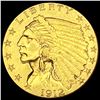 Image 1 : 1912 $2.50 Gold Quarter Eagle UNCIRCULATED