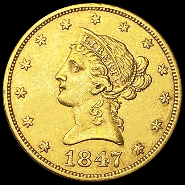 1847 $10 Gold Eagle CLOSELY UNCIRCULATED