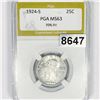 Image 1 : 1924-S 70% FH Seated Liberty Quarter PGA - MS63
