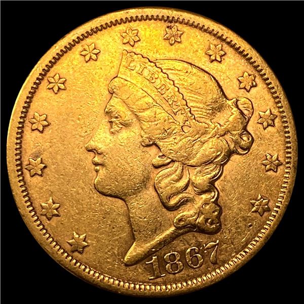 1867-S $20 Gold Double Eagle ABOUT UNCIRCULATED