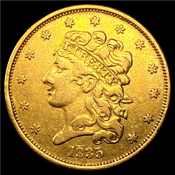 1835 $5 Gold Half Eagle CLOSELY UNCIRCULATED