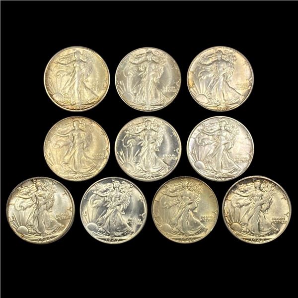 (10) Walking Liberty Half Dollars UNCIRCULATED