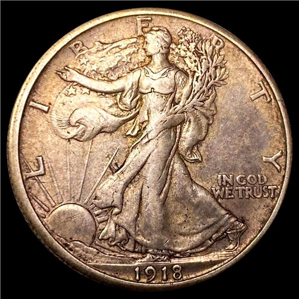 1918-S Walking Liberty Half Dollar NEARLY UNC