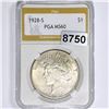 Image 1 : 1928-S Silver Peace Dollar PGA - MS60