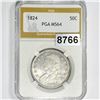 Image 1 : 1824 Dble Chin Capped Bust Dollar PGA - MS64