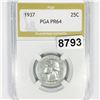 Image 1 : 1937 Washington Silver Quarter PGA - PR64