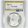 Image 1 : 1883-CC Morgan Silver Dollar PGA - MS65