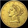 Image 1 : 1843 $5 Gold Half Eagle CLOSELY UNCIRCULATED