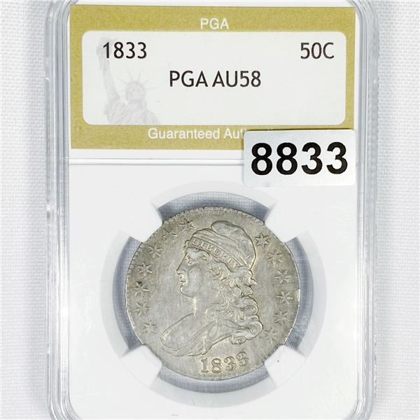 1833 Capped Bust Half Dollar PGA - AU58