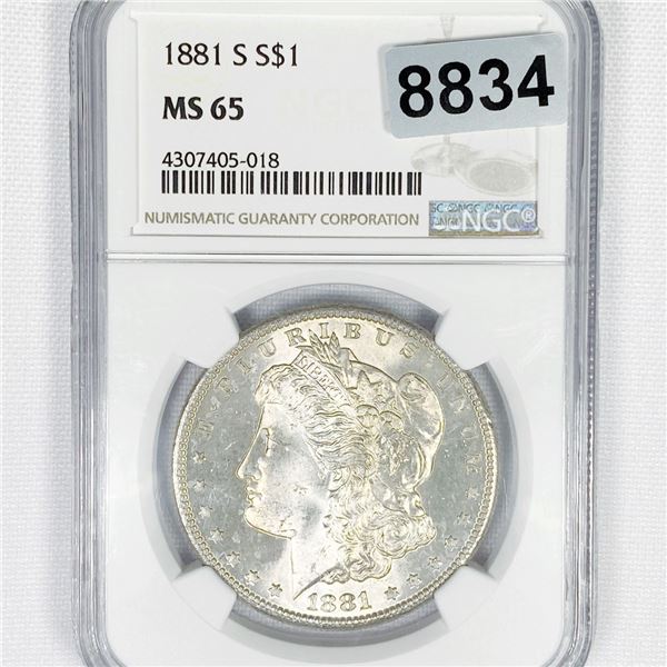 1881-S Morgan Silver Dollar NGC - MS65