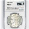 Image 1 : 1881-S Morgan Silver Dollar NGC - MS65