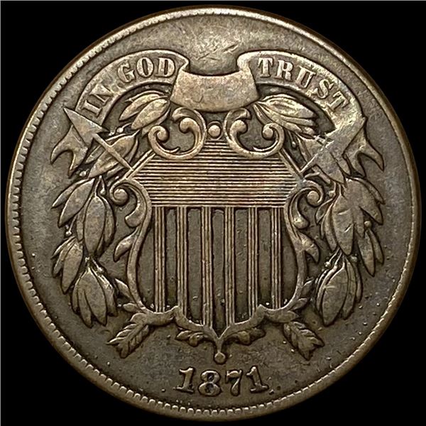 1871 Two Cent Piece NEARLY UNCIRCULATED