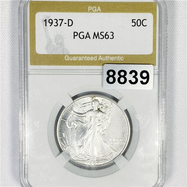 1937-D Walking Liberty Half Dollar PGA - MS63