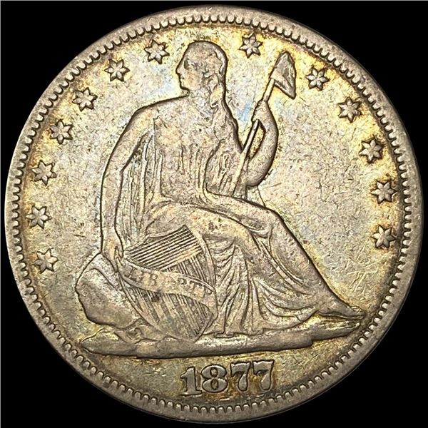 1877 Seated Liberty Half Dollar NEARLY UNC