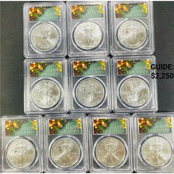 (10) 2020 American Silver Eagle PCGS - MS70