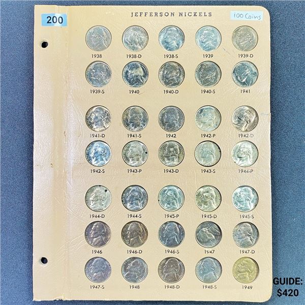 1938-1979 Jefferson Nickel - Book 100 Coins