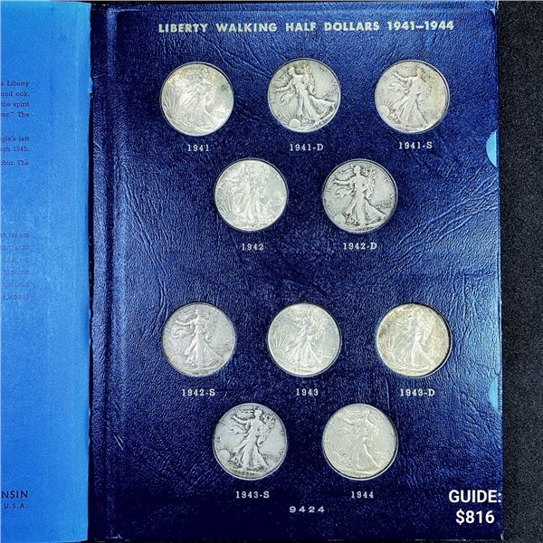 1941-1947 Walking Liberty Half Dollar - Book 20 Coins