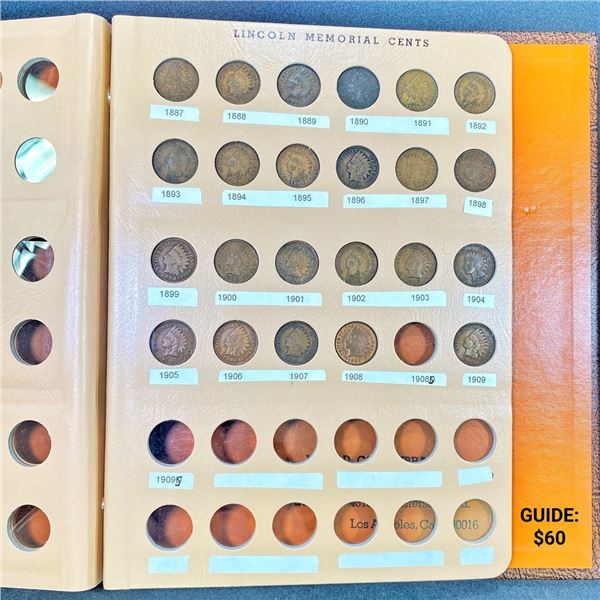 1887-1909 Indian Head Cent - Book 23 Coins