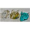 3 GLASS PAPERWEIGHT RABBITS