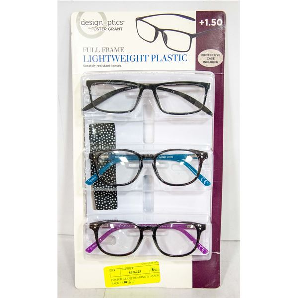 FOSTER GRANT READING GLASSES 3 PACK +1.50