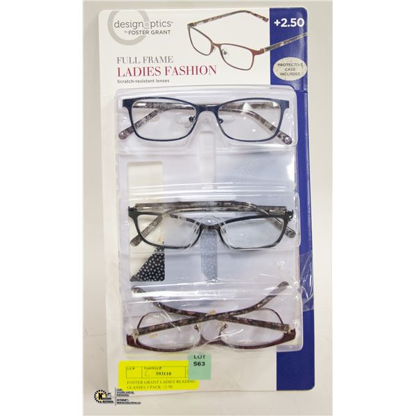 FOSTER GRANT LADIES READING GLASSES 3 PACK +2.50