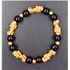 Image 1 : #104-NATURAL BLACK OBSIDAN ,DRAGON BRACELET